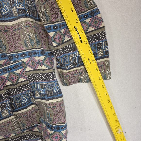 Vintage Chicos Womens Blazer Jacket Large Pockets Business Grandma Aztec Western - Picture 4 of 11